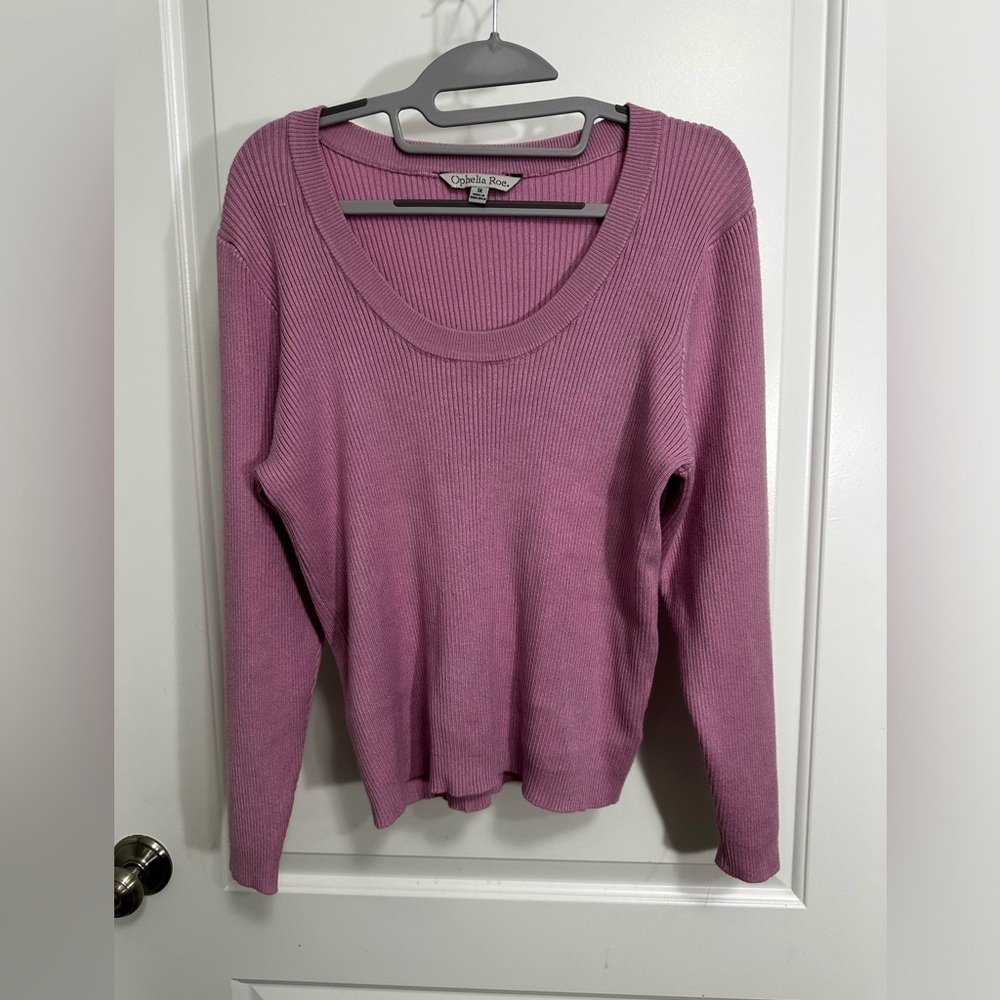 Ophelia Roe Viscose Nylon Pink Sweater Size 1X